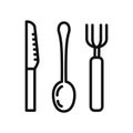 Kitchen Tablewear Black And White Illustration Royalty Free Stock Photo