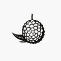 Detailed and distinctive blackberry with leaf vector graphic art style silhouette Royalty Free Stock Photo