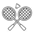 Badminton Rackets and Shuttlecock Vector Illustration Royalty Free Stock Photo