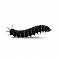 Clean Design: Black Caterpillar Silhouette On White Background Royalty Free Stock Photo