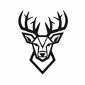 Deer Head Vector Logo Icon: Monochrome Geometry Design