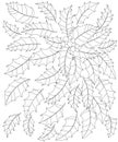 Black and white vector illustration of holly leaves and berries. Royalty Free Stock Photo