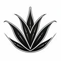 Monochrome Agave Plant Icon With Curly Leaves