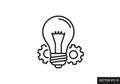 Light bulb is depicted as a classic Edison bulb with a filament Royalty Free Stock Photo