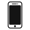 Black and white vector illustration of a modern touchscreen smartphone Royalty Free Stock Photo