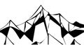 Mountain peaks on a white background . Black and white vector illustration. Royalty Free Stock Photo