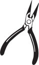 Black and White Needle Nose Pliers Illustration Royalty Free Stock Photo