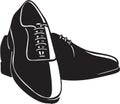 Black and White Mens Shoes Illustration