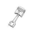Black and white vector style illustration of a piston Royalty Free Stock Photo