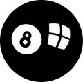 Black and White Pool Eight Ball Illustration