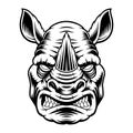 A black and white vector illustration of a rhinoceros head Royalty Free Stock Photo