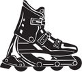 Black and White Roller Blade Illustration Royalty Free Stock Photo