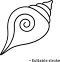 Shankha Conch Shell Outline Vector - Hindu Spiritual Symbol Line Art Royalty Free Stock Photo