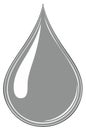Black and white vector illustration of a single liquid drop or teardrop icon with light reflection Royalty Free Stock Photo