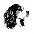 Minimalist Silhouette Of King Charles Spaniel Dog