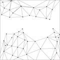 Connected polygonal network lines and dots forming an abstract geometric border on clean white background Royalty Free Stock Photo