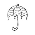 Black and white umbrella with stripes