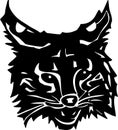 Black and White Wildcat Illustration Royalty Free Stock Photo