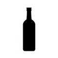 Minimalistic Dark Red Wine Bottle Silhouette Artwork Royalty Free Stock Photo