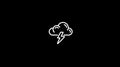 Cloud and Lightning Bolt Icon on Black Background Royalty Free Stock Photo
