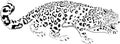 Black and white vector mountains snow leopard