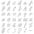 Black and White Vector Rope Alphabet