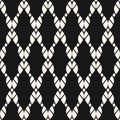 Black and white vector seamless pattern with fishnet, ropes, fabric, thread Royalty Free Stock Photo