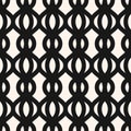 Black and white vector seamless pattern of mesh, net, weaving, grid, wavy lines Royalty Free Stock Photo
