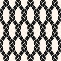 Black and white vector seamless pattern with mesh, weave, fishnet, fabric, ropes Royalty Free Stock Photo