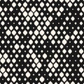 Black and white vector seamless pattern with small curved shapes, drops, dots Royalty Free Stock Photo