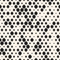 Black and white vector seamless pattern with small curved shapes, drops, dots Royalty Free Stock Photo