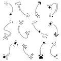 Black and white vector set with arrow icons in doodle style Royalty Free Stock Photo