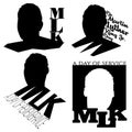 Black and white vector silhouette illustrations for MLK Day