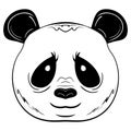Black and white vector sketch Panda face
