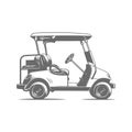 Black and white vector style design illustration of a golf cart Royalty Free Stock Photo