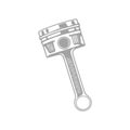 Black and white vector style illustration of a piston Royalty Free Stock Photo