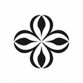 Multibranched Flower Symbol In Minimalist Black And White