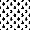 Black and white vector water drops seamless pattern Royalty Free Stock Photo