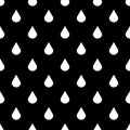 Black and white vector water drops seamless pattern Royalty Free Stock Photo