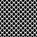 Black and white vector water drops seamless pattern Royalty Free Stock Photo