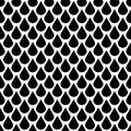 Black and white vector water drops seamless pattern Royalty Free Stock Photo