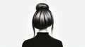 Black And White Vectorized Drawing Of A Woman\'s Hair With Bun Royalty Free Stock Photo