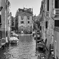 Black and white venetian cityscape