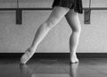 Black and White version of Ballet Barre Work Royalty Free Stock Photo