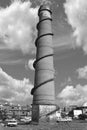 Vertical Highrise old Brick Chimney on a ground Royalty Free Stock Photo