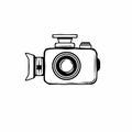 Black and White Video Camera Icon for Media Tools Royalty Free Stock Photo