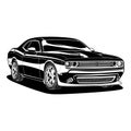 Challenger SRT Hellcat car Illustration Royalty Free Stock Photo