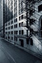 Black and white view of Chicago street Royalty Free Stock Photo