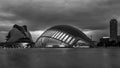 Black and white view of The City of arts and sciences, Valencia, Spain Royalty Free Stock Photo