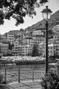 Black and white view of Genova Nervi Royalty Free Stock Photo